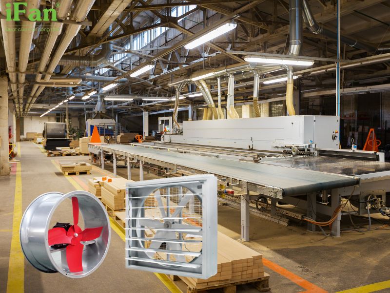 Quạt công nghiệp giúp tản nhiệt làm mát các thiết bị máy móc