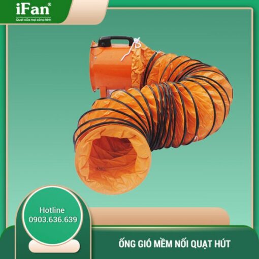 Ống gió mềm vải bạt silimi nối với quạt hút SHT