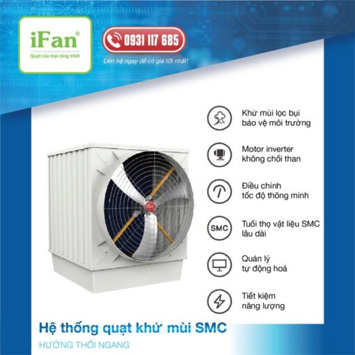 Quạt khử mùi thổi ngang