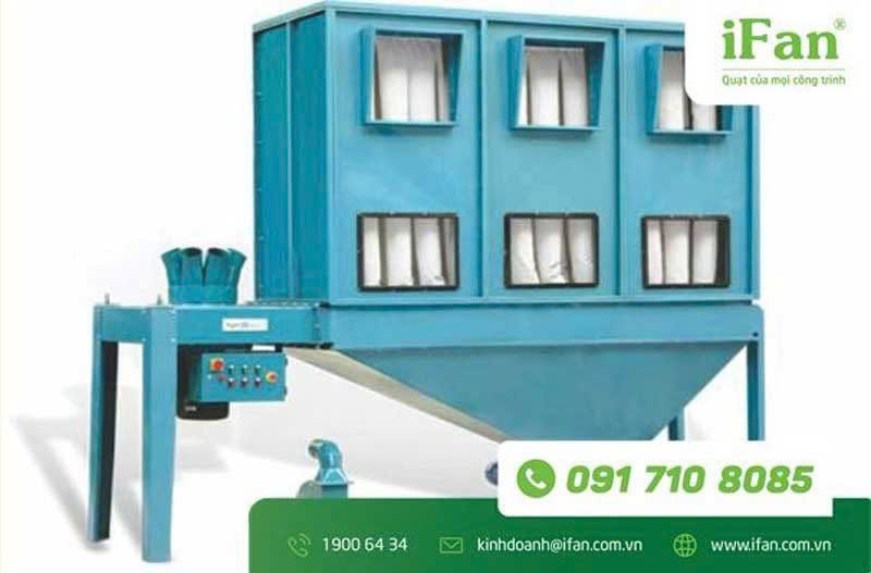 Quạt hút bụi gỗ túi vải giúp dọn sạch bụi gỗ nhà xưởng